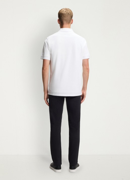 BOSS Prime regular fit polo van piqué katoen met logo - achterkant white-100 / wit