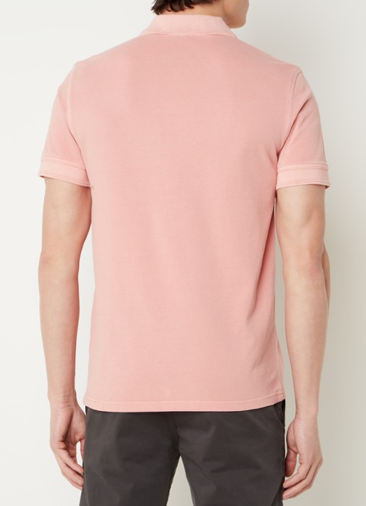 BOSS Prime regular fit polo van piqué katoen met logo - achterkant 4 zalmroze