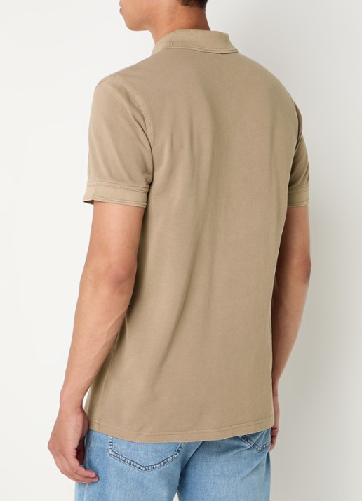 BOSS Prime regular fit polo van piqué katoen met logo - achterkant open brown-246 / bruin