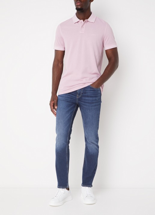 BOSS Prime regular fit polo van piqué katoen met logo - voorkant 2 open purple-548 / paars