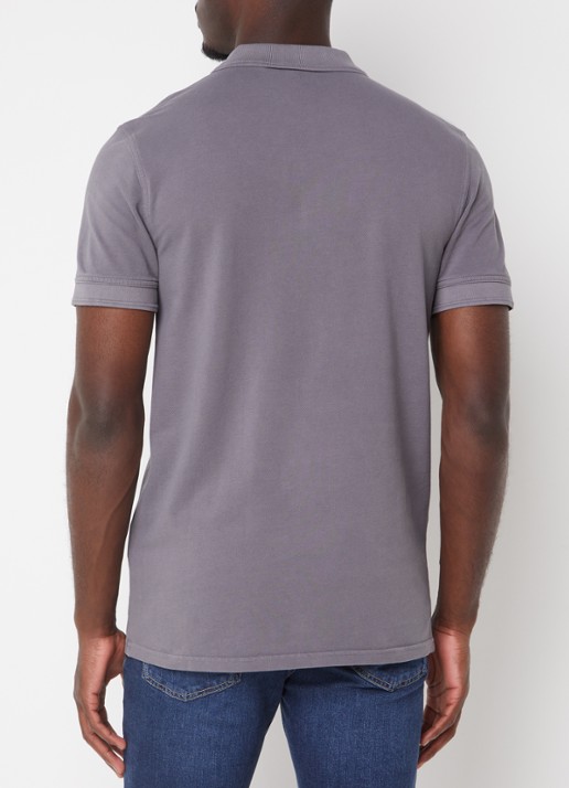 BOSS Prime regular fit polo van piqué katoen met logo - achterkant dark grey-029 / grijs