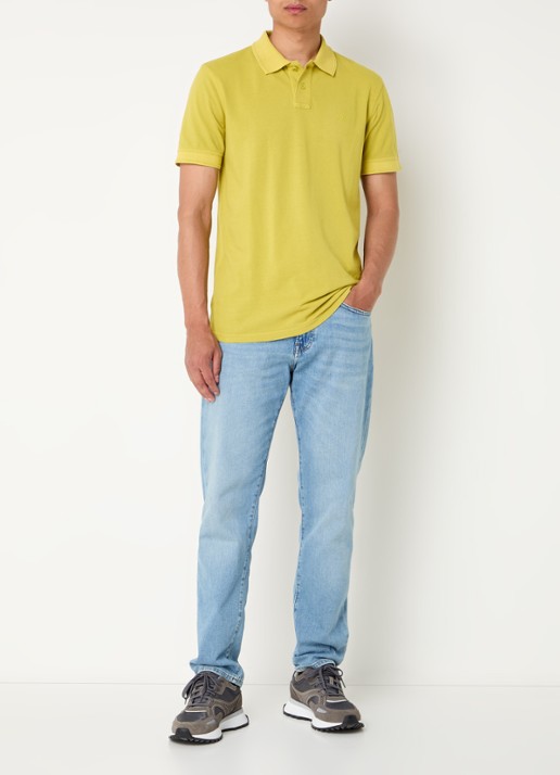 BOSS Prime regular fit polo van piqué katoen met logo - voorkant 3 open green-398 / groen