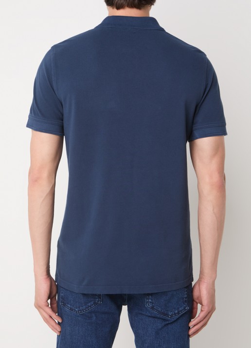 BOSS Prime regular fit polo van piqué katoen met logo - achterkant 4 open blue-464 / blauw