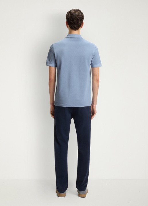 BOSS Prime regular fit polo van piqué katoen met logo - achterkant open blue-470 / blauw