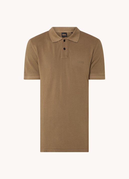 BOSS Prime regular fit polo van piqué katoen met logo - voorkant 3 open green-368 / groen