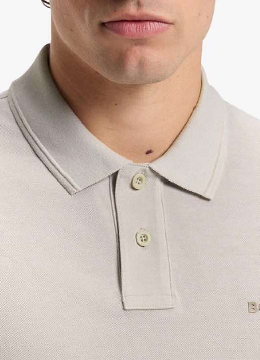 BOSS Prime regular fit polo van piqué katoen met logo - detail 2 open grey-070 / grijs