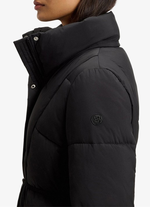 BOSS Puffer jas met ceintuur - detail 3 zwart