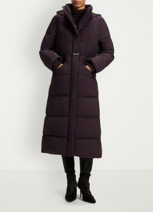 BOSS Puffer jas met ceintuur - detail 3 paars
