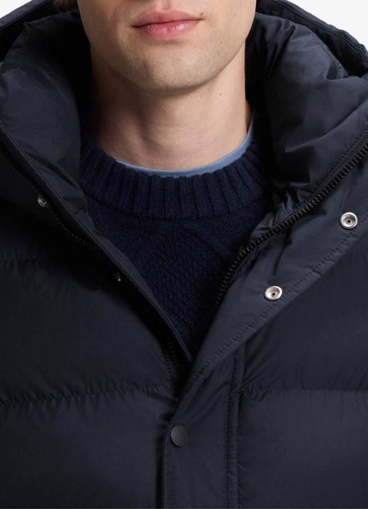 BOSS Pufferjack met capuchon en waterafstotende coating - detail 2 donkerblauw
