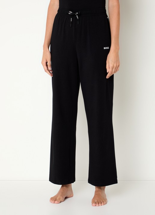BOSS Pyjamabroek van  katoen met logo - detail 3 zwart