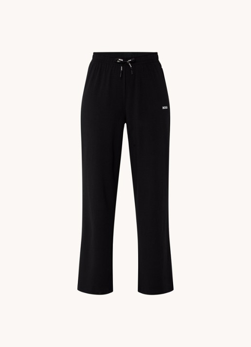 BOSS Pyjamabroek van  katoen met logo - voorkant zwart