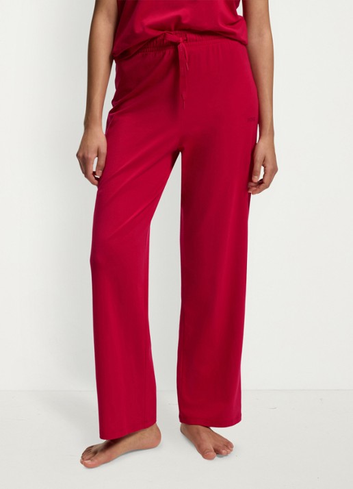 BOSS Pyjamabroek van  katoen met logo - detail 4 rood