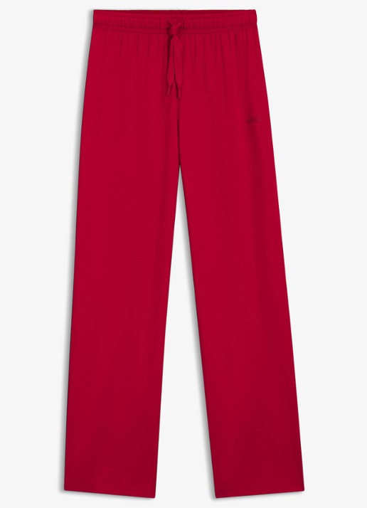 BOSS Pyjamabroek van  katoen met logo - voorkant rood