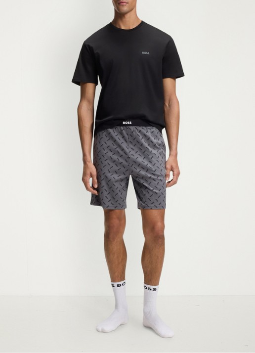 BOSS Pyjamaset met logo - voorkant 2 donkergrijs