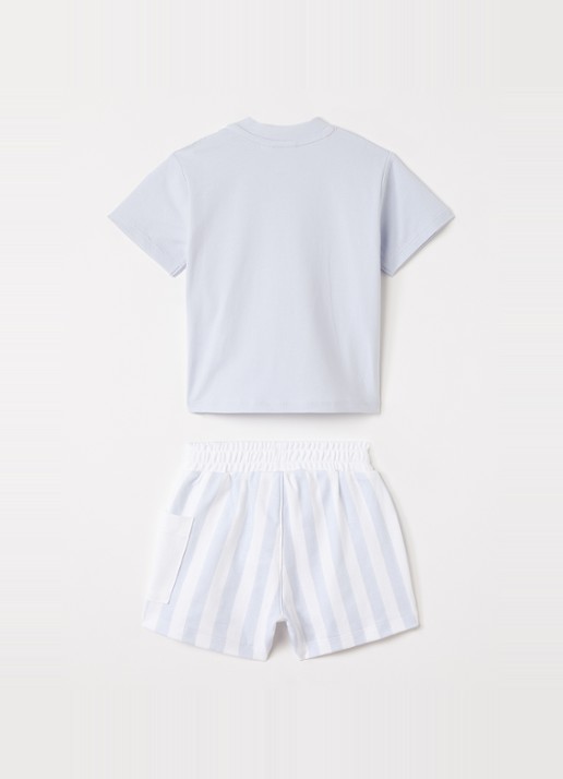 BOSS Pyjamaset met logo - voorkant 2 lichtblauw