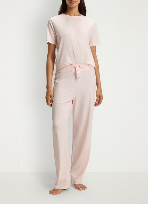 BOSS Pyjamashirt van stretchkatoen met logoprint - voorkant 2 light/pastel pink-680 / roze