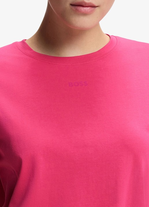 BOSS Pyjamashirt van stretchkatoen met logoprint - detail 4 medium pink-661 / roze