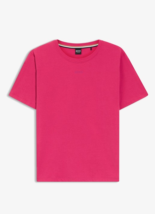 BOSS Pyjamashirt van stretchkatoen met logoprint - voorkant medium pink-661 / roze