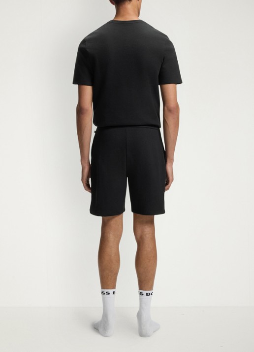 BOSS Pyjamashort van een katoenmix met logostiksel - achterkant black-001 / zwart