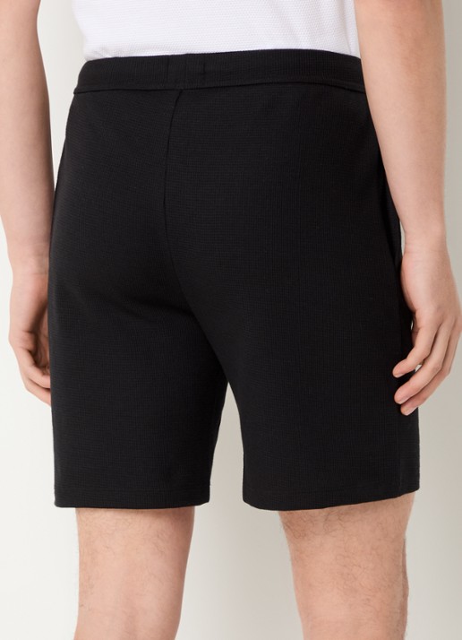 BOSS Pyjamashort van een katoenmix met logostiksel - achterkant 2 black-001 / zwart