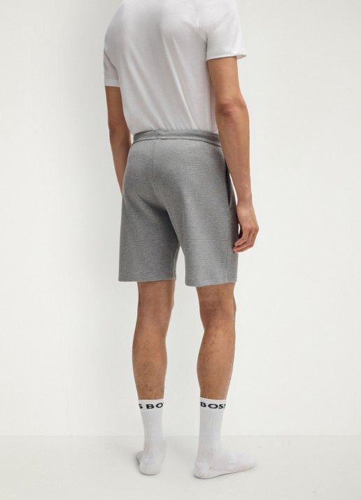 BOSS Pyjamashort van een katoenmix met logostiksel - achterkant 7 medium grey-033 / grijs