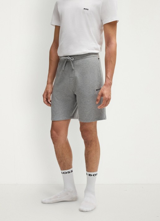 BOSS Pyjamashort van een katoenmix met logostiksel