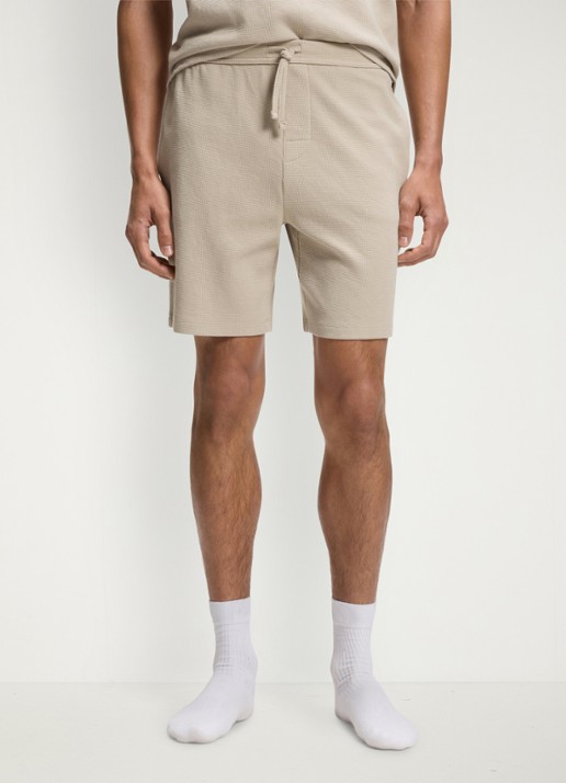 BOSS Pyjamashort van een katoenmix met logostiksel - detail 4 light beige-275 / beige