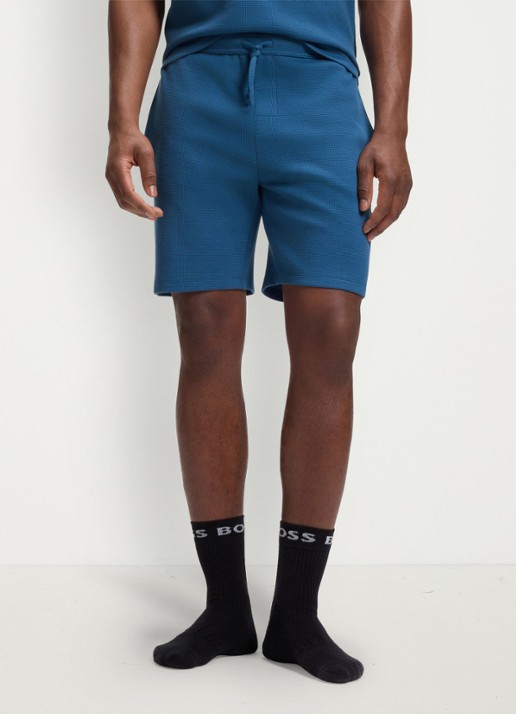 BOSS Pyjamashort van een katoenmix met logostiksel
