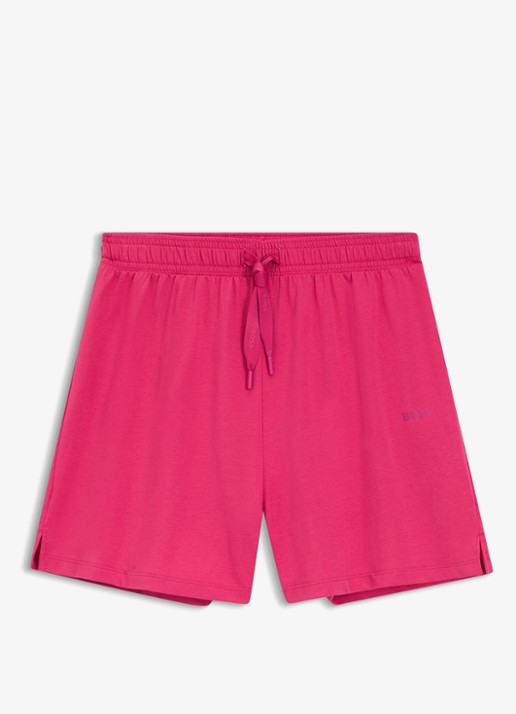 BOSS Pyjamashort van stretchkatoen met logokoorden - voorkant 2 medium pink-661 / roze