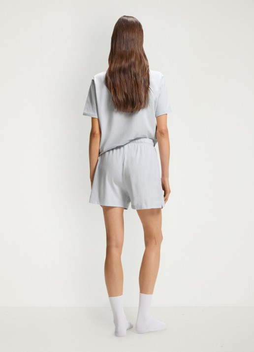 BOSS Pyjamashort van stretchkatoen met logokoorden - achterkant 3 light/pastel purple-531 / paars