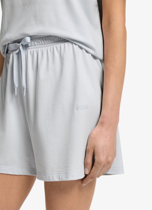BOSS Pyjamashort van stretchkatoen met logokoorden - detail 5 light/pastel purple-531 / paars