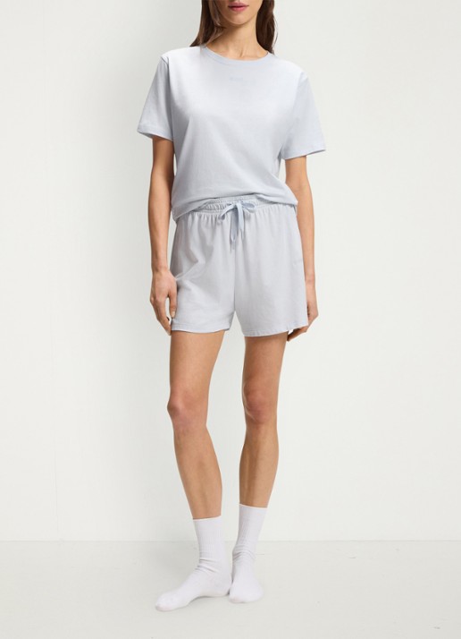 BOSS Pyjamashort van stretchkatoen met logokoorden - voorkant 2 light/pastel purple-531 / paars