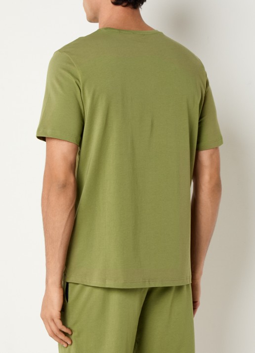 BOSS Pyjamatop met logo - achterkant 4 mosgroen