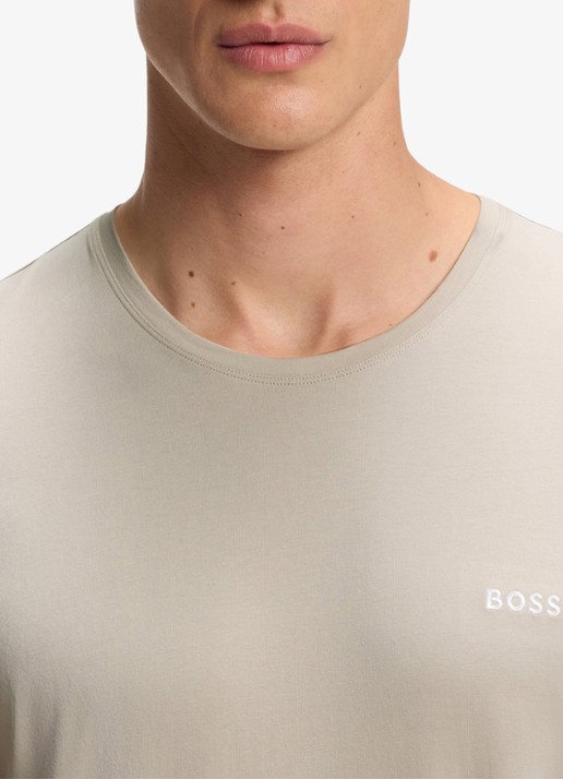 BOSS Pyjamatop met logo - detail 2 donkerbeige