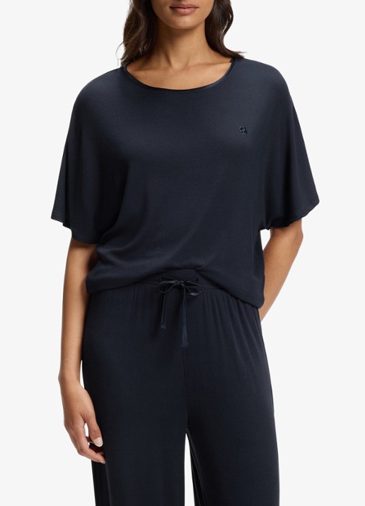 BOSS Pyjamatop met logo - detail 2 donkerblauw