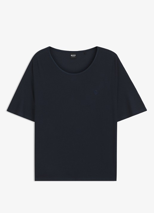 BOSS Pyjamatop met logo - voorkant 5 donkerblauw