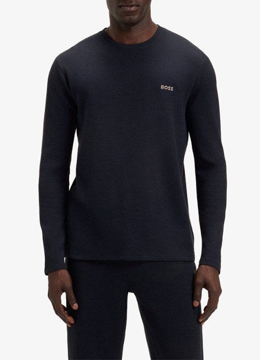BOSS Pyjamatop met structuur en logo
