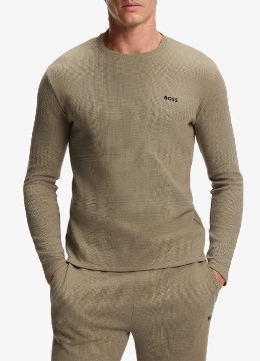 BOSS Pyjamatop met structuur en logo