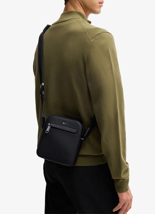 BOSS Ray NS crossbodytas met logo - voorkant 6 zwart