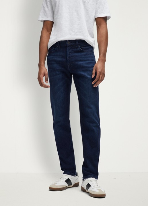 BOSS Re.Maine straight leg jeans met donkere wassing