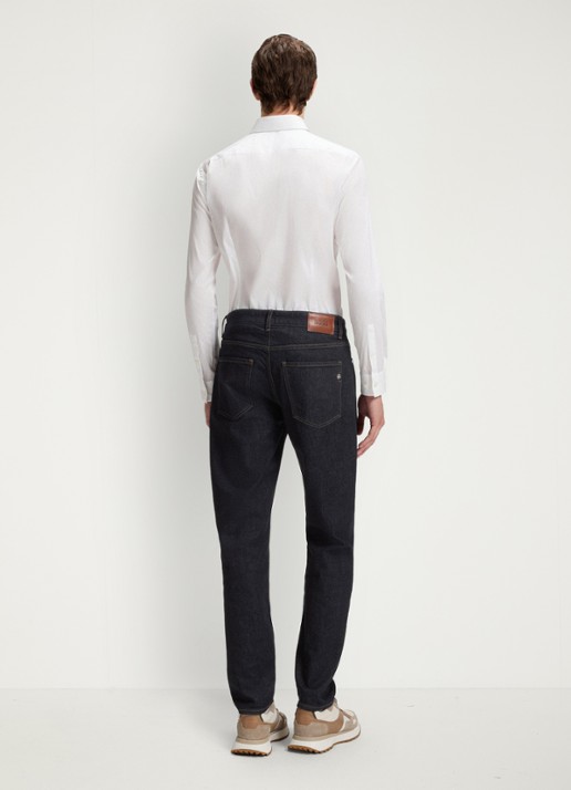 BOSS Re.Maine straight leg jeans met donkere wassing - detail 4 indigo