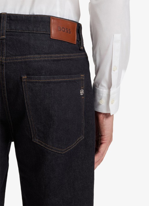 BOSS Re.Maine straight leg jeans met donkere wassing - detail 6 indigo