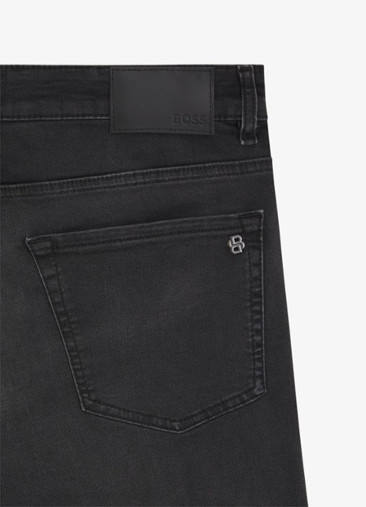 BOSS Re.Maine straight leg jeans met gekleurde wassing - detail 6 zwart