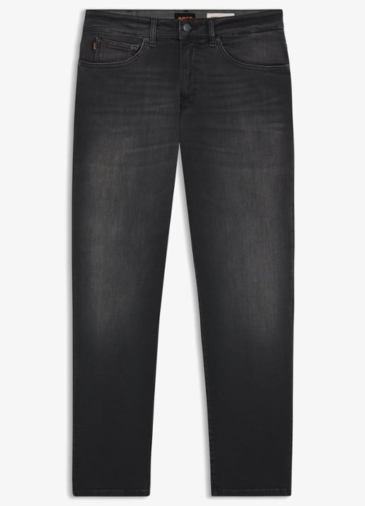 BOSS Re.Maine straight leg jeans met gekleurde wassing - voorkant zwart