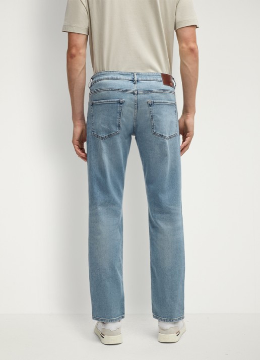 BOSS Re.Maine straight leg jeans met lichte wassing - detail 4 indigo