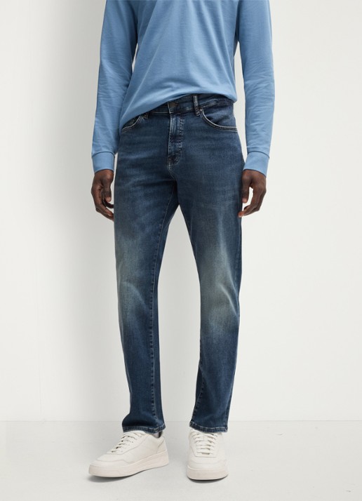 BOSS Re.Maine straight leg jeans met medium wassing