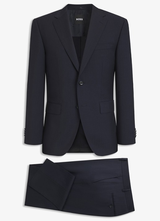 BOSS Regular fit 2-delig pak van scheerwol - voorkant 7 donkerblauw