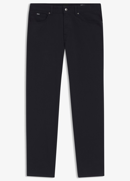 BOSS Regular fit broek met steekzakken - voorkant donkerblauw