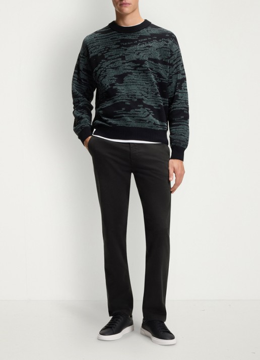 BOSS Regular-fit broek van elastisch katoenen satijn - voorkant 7 zwart