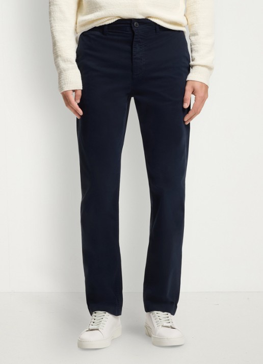 BOSS Regular-fit broek van elastisch katoenen satijn